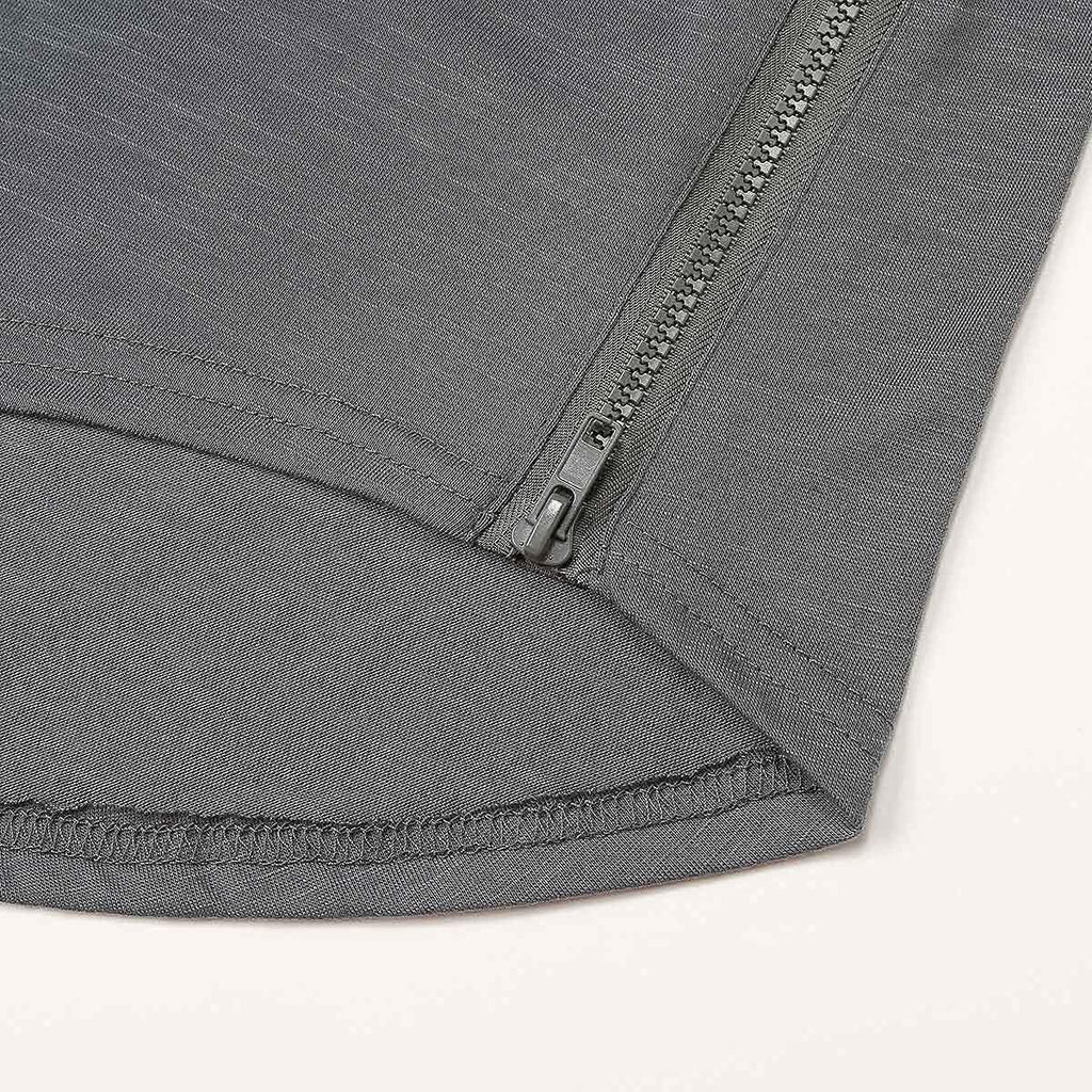 Men'S Pullover Athletic Sweatshirt Gym Hoodies Long Sleeve Decor Zipper Lightweight T-Shirt Gray