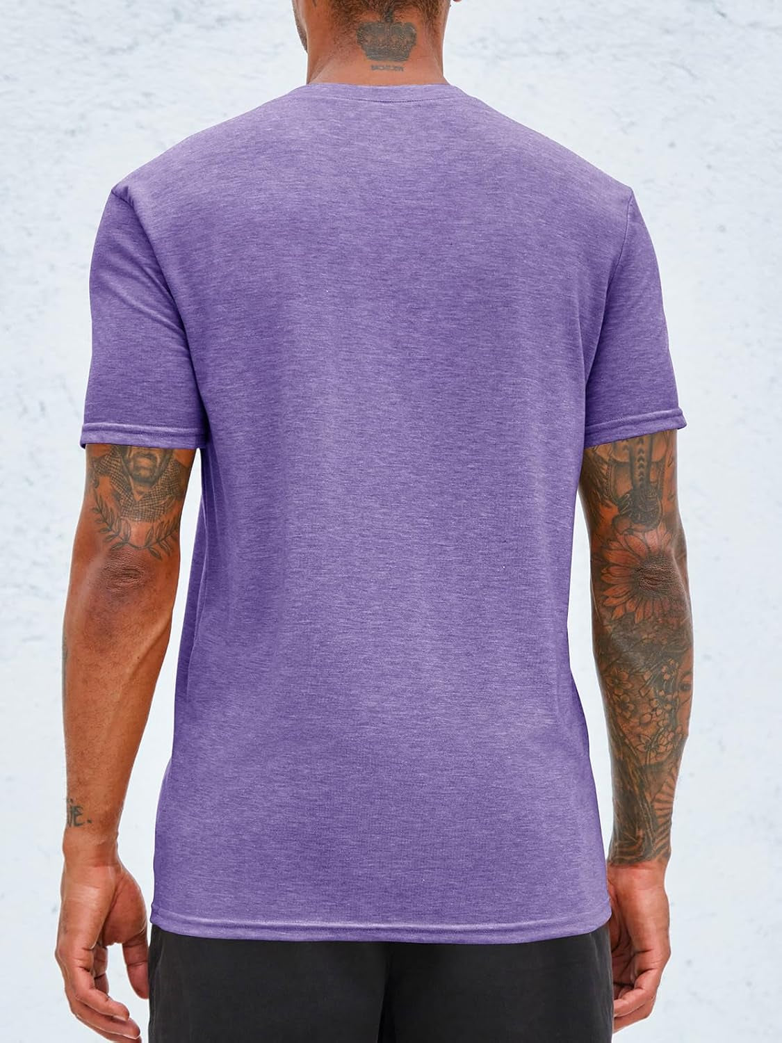 Men Short Sleeve Henley T-Shirt Casual Solid Color Button-Up Henley Shirt V Neck Tee Tops