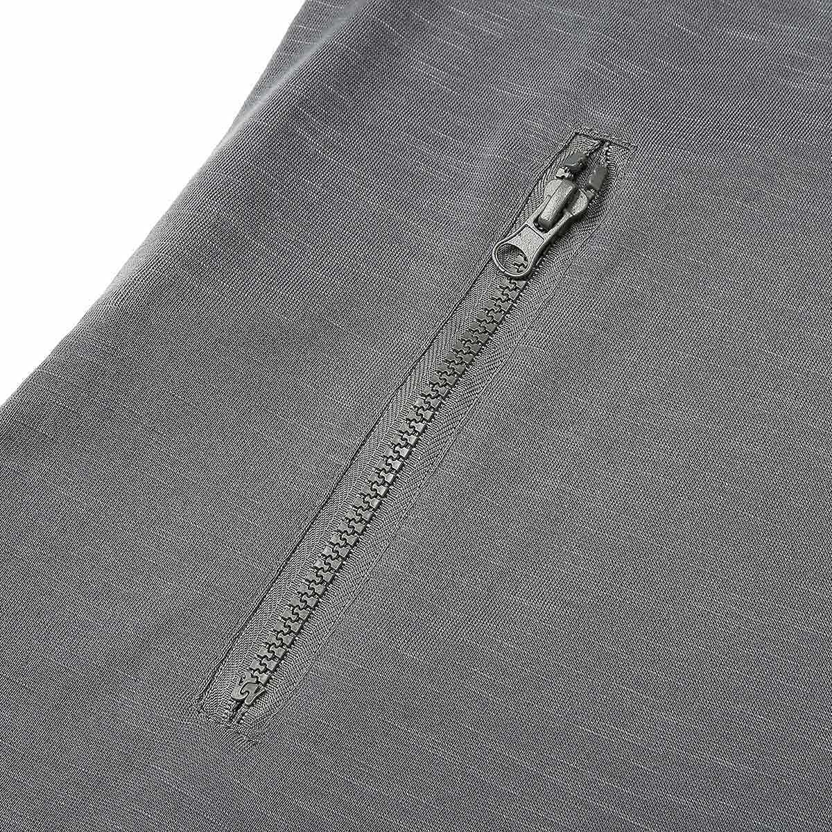 Men'S Pullover Athletic Sweatshirt Gym Hoodies Long Sleeve Decor Zipper Lightweight T-Shirt Gray