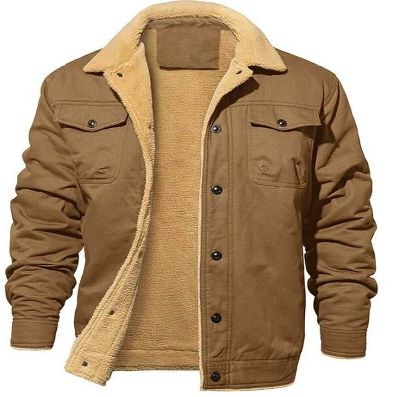 New Men&#039;s Jacket Plus Velvet Cotton Frock Casual Jacket Men&#039;s Coat