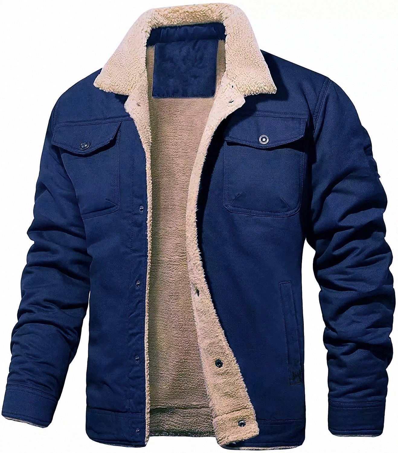 New Men&#039;s Jacket Plus Velvet Cotton Frock Casual Jacket Men&#039;s Coat