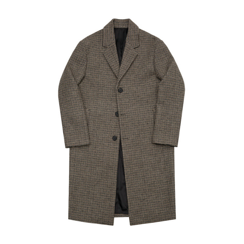 [Clearance] Woolen Overcoat Men&#039;s Mid-length Autumn And Winter Thickened Korean Style Handsome Trendy Windbreaker Over The Knee Woolen Outer