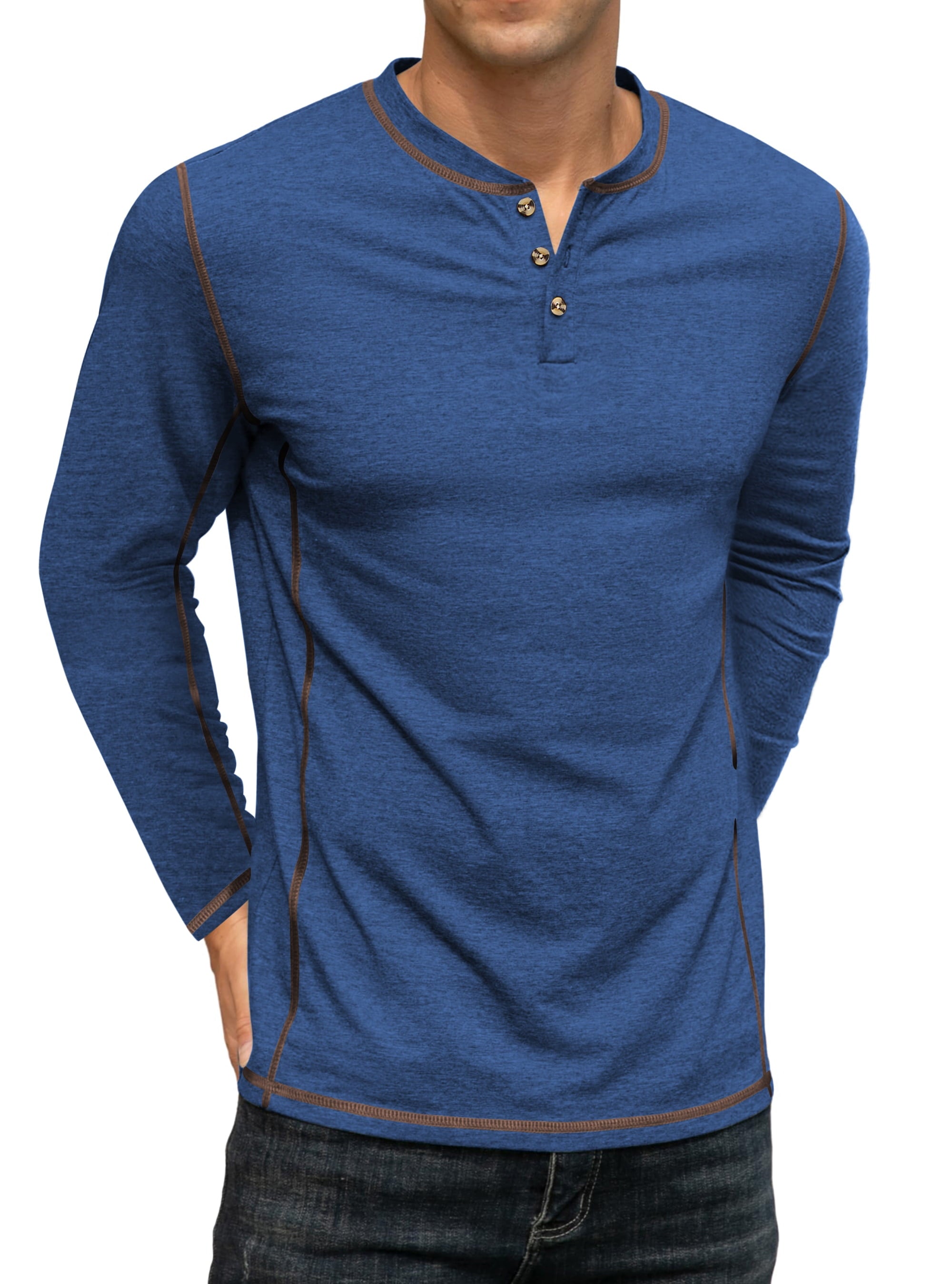 Sweatshirts for Men Henley Casual Long Sleeve Shirts Lightweight Front Placket Fit T Shirts