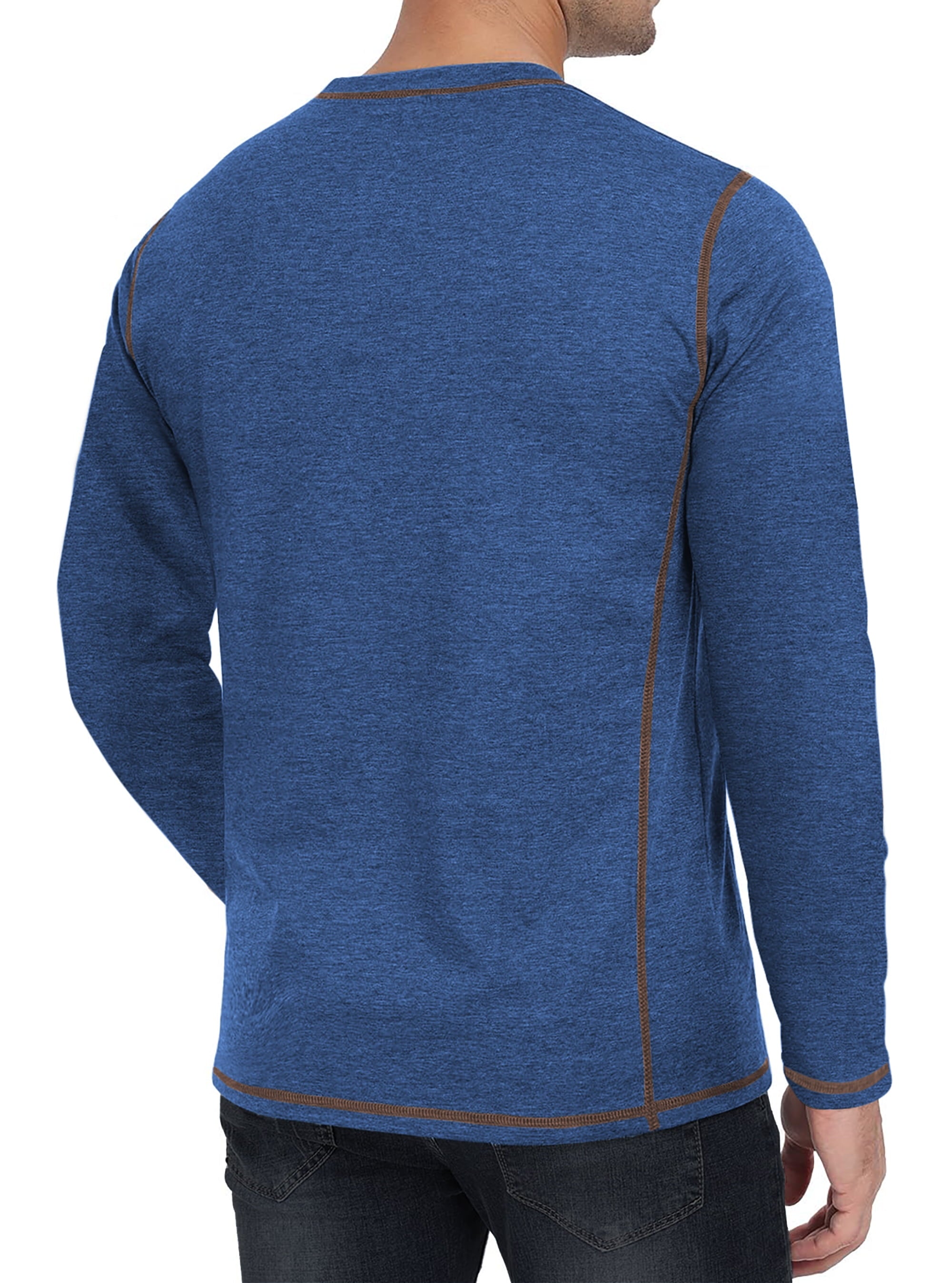Sweatshirts for Men Henley Casual Long Sleeve Shirts Lightweight Front Placket Fit T Shirts
