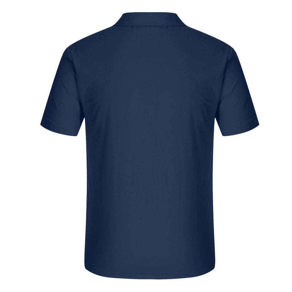 Mens T Shirts Casual Men'S Fashion Vacation Solid Color Cotton Linen Double Pocket Casual Shirts Short Sleeves Mens Western Shirts Mens Shirts Slim Fit Tank Tops Men Navy,Xl