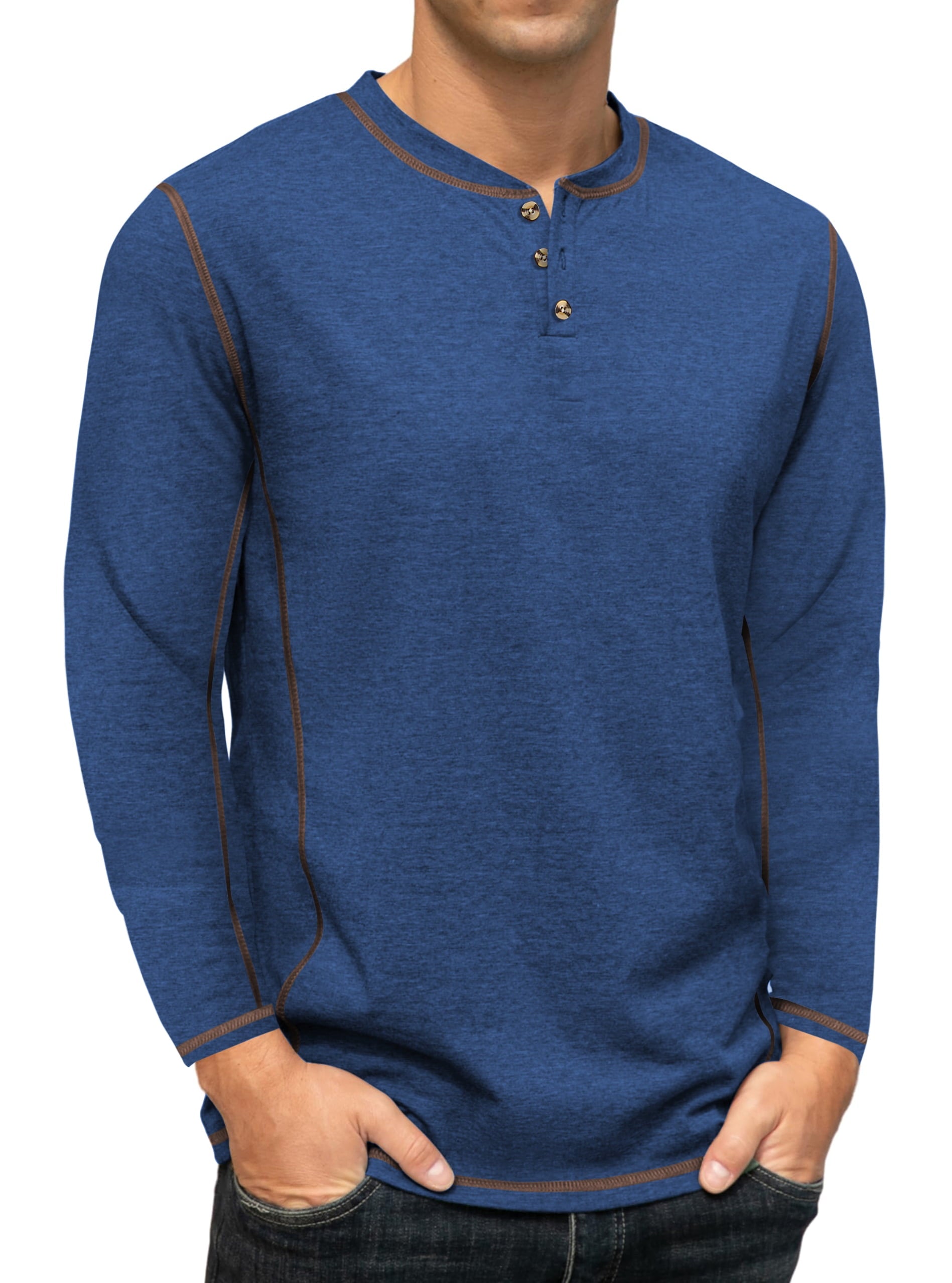 Sweatshirts for Men Henley Casual Long Sleeve Shirts Lightweight Front Placket Fit T Shirts
