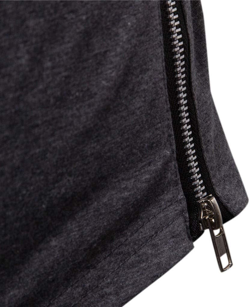 Mens Sports Sweatshirt Tops Hooded Long Sleeve Zipper Tops Hipster Shirts Workout Hoodie Sportwear with Face M_Ask (Xx-Large, Black)